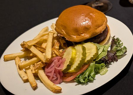 Empire Burger with white cheddar and bacon jam