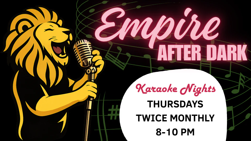 Colorful Empire After Dark karaoke event artwork